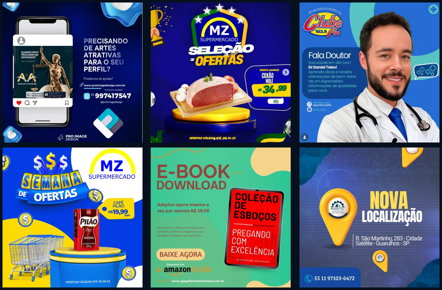 Posts para Instagram criados pela Pro Image